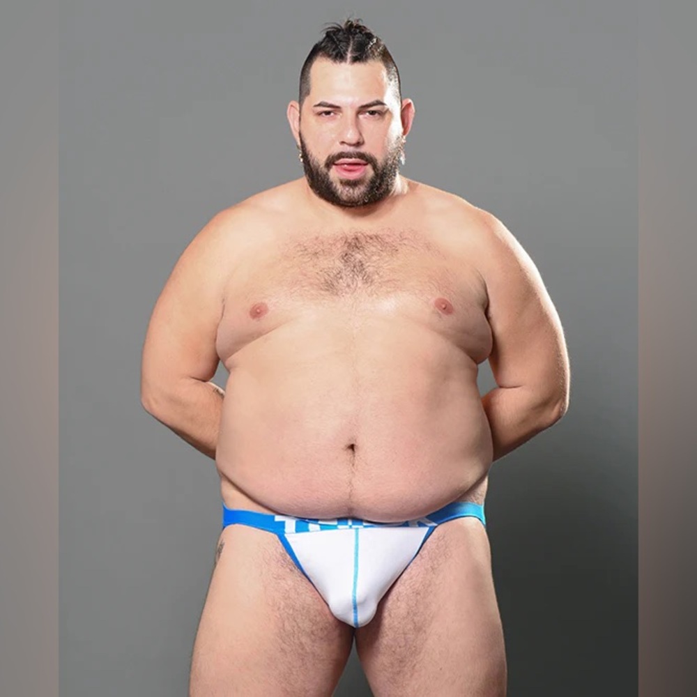 Andrew Christian jock THICK white cyan blue 31 32 33 34 35 36 37 38 gay queerNWT - Picture 13 of 16